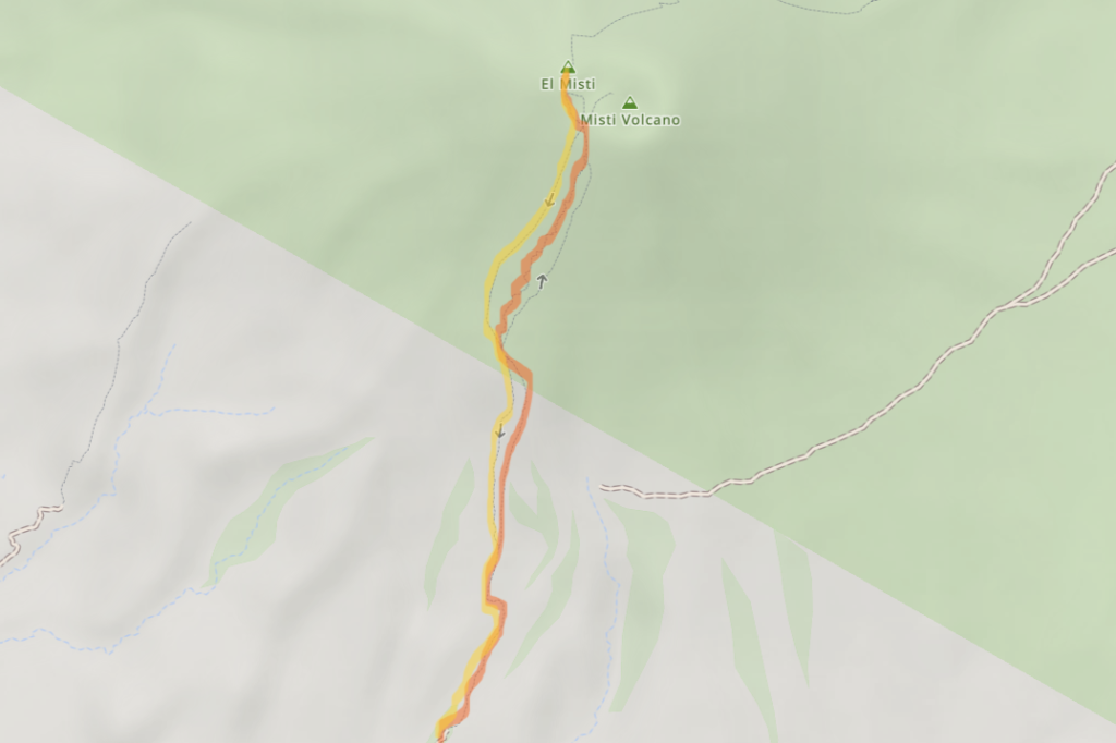 misti volcano route trail map guide